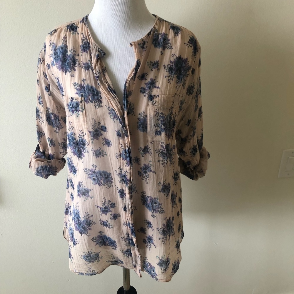 Rebecca Taylor Gauzy Floral Button Down